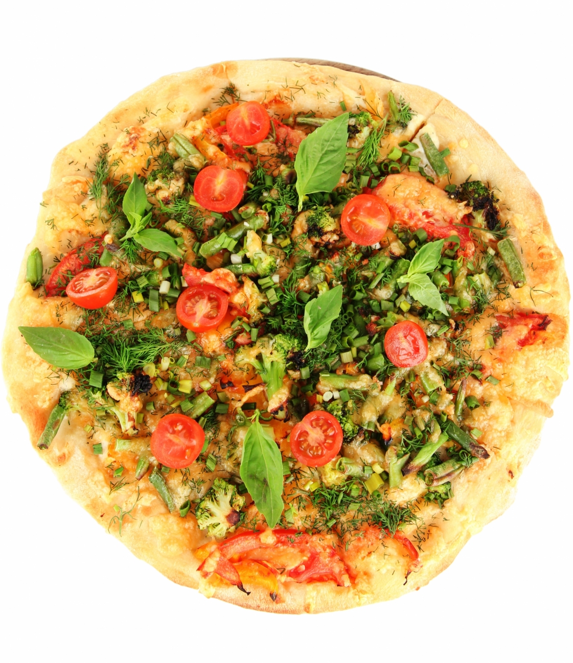 Wegańska pizza z humusem i warzywami